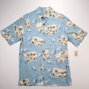 Batick Bay Men's Short Sleeve Hawaiian / Camp Shirt Palm Trees Size Small NWTs